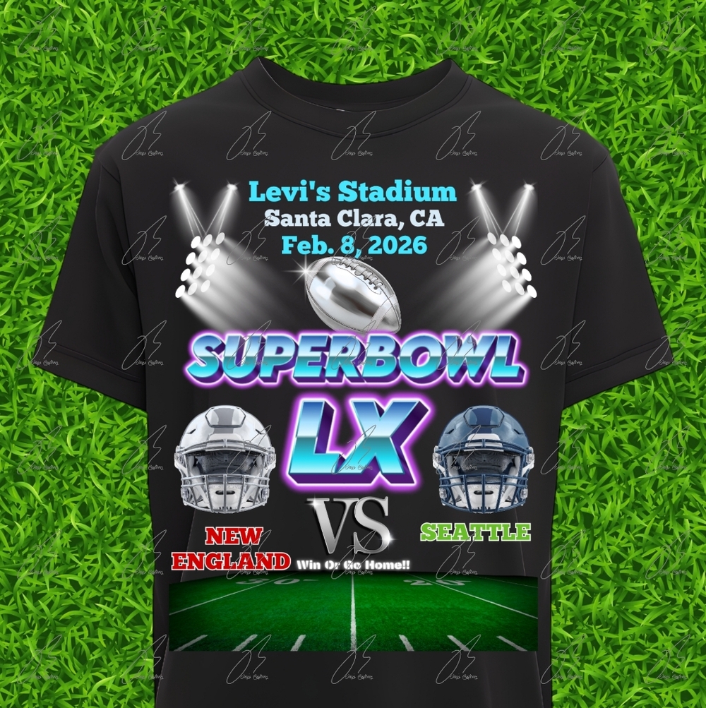 Superbowl 60 T-Shirts,Football Party Shirts,New England